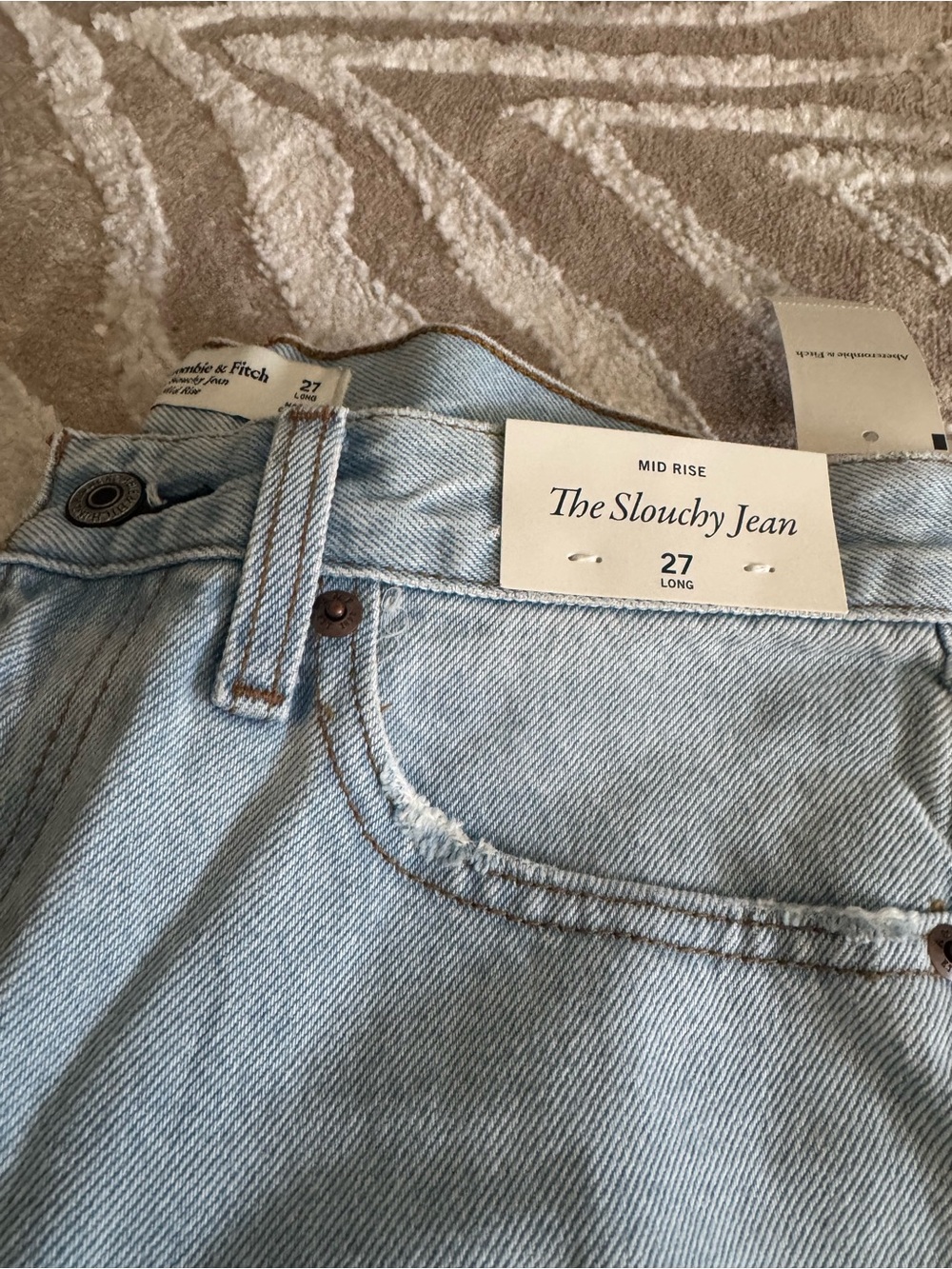 Abercrombie mid rise slouchy jean